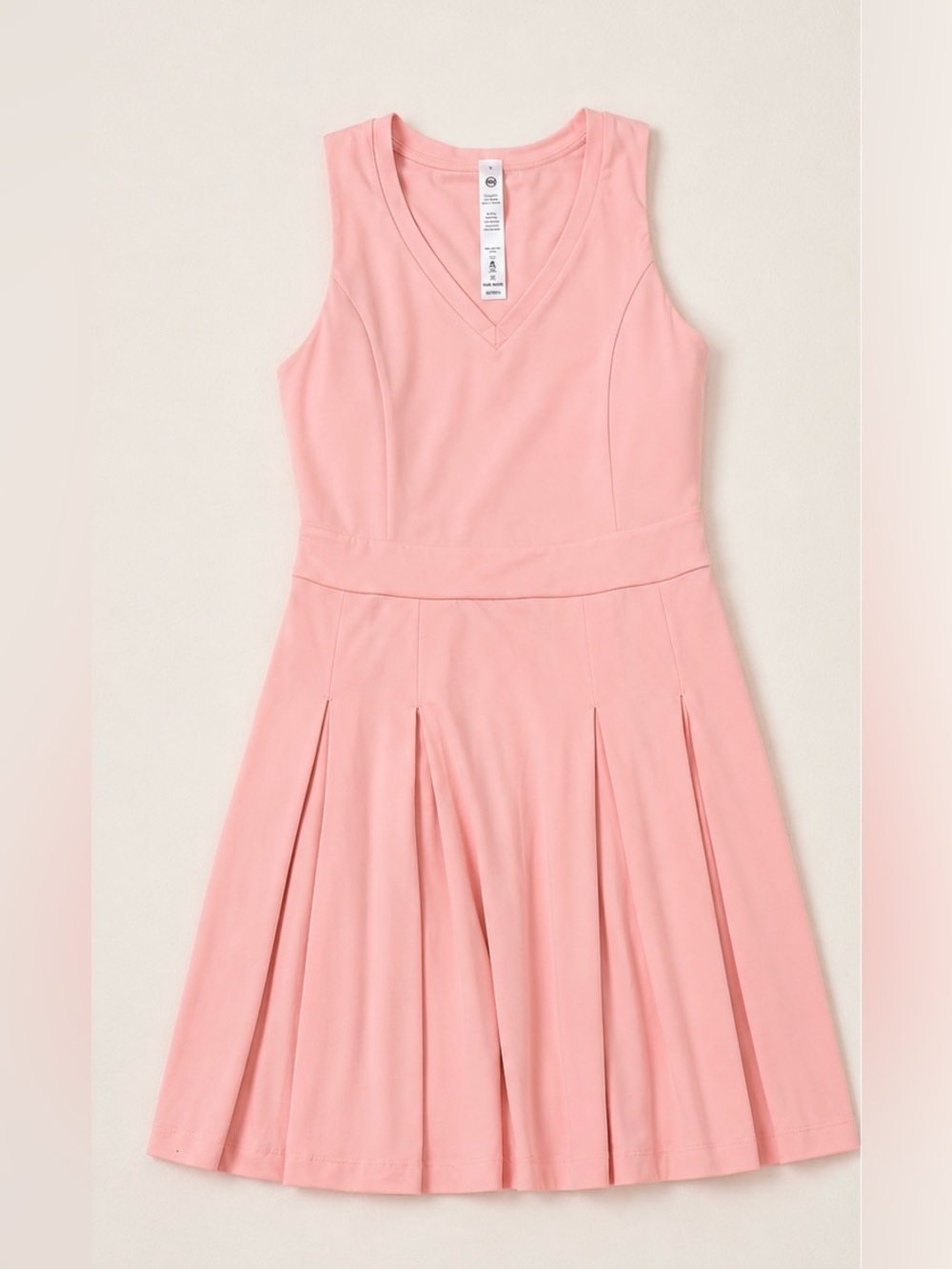 Women’s Pink V-Neck Pleated Tennis Dress